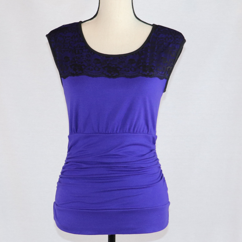 Tempted Purple Lace Fitted Top